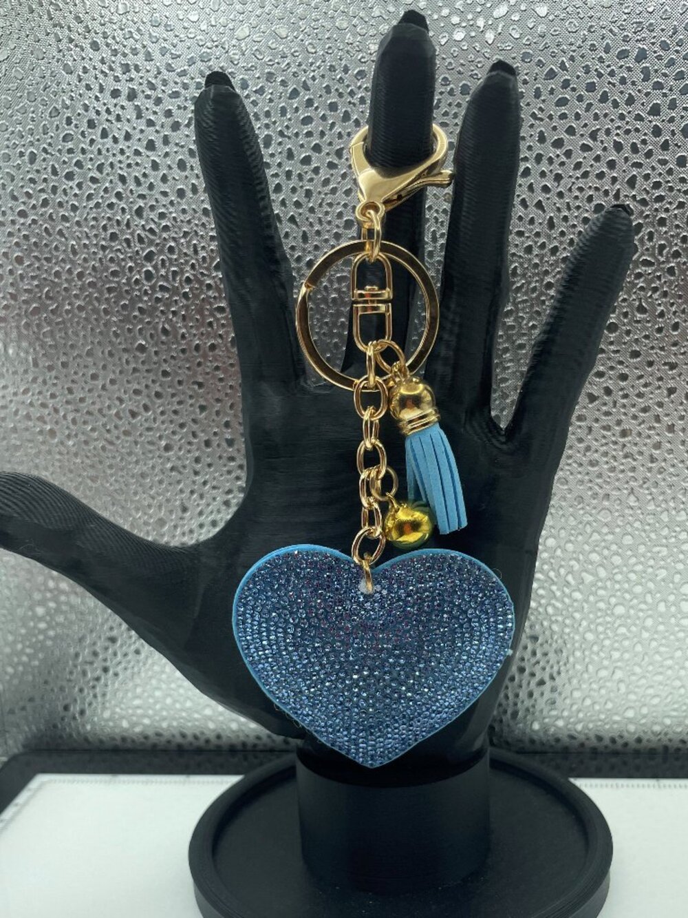 Puffy Heart Rhinestone Bag Charm